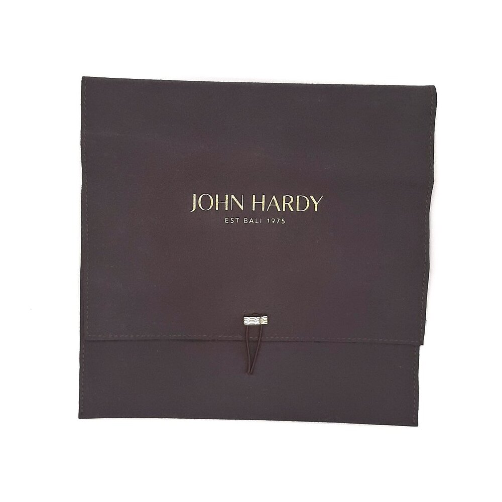 John Hardy Charcoal Faux Suede Microfiber Pouch 8" X 8"